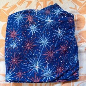 LuLaRoe Blue Fireworks Patterned Leggings TC